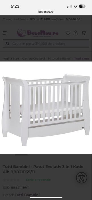 Patut din lemn tutti bambini 3 in 1