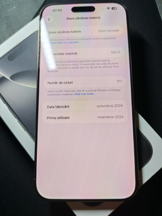 Vând iPhone 16 pro Max 256gb