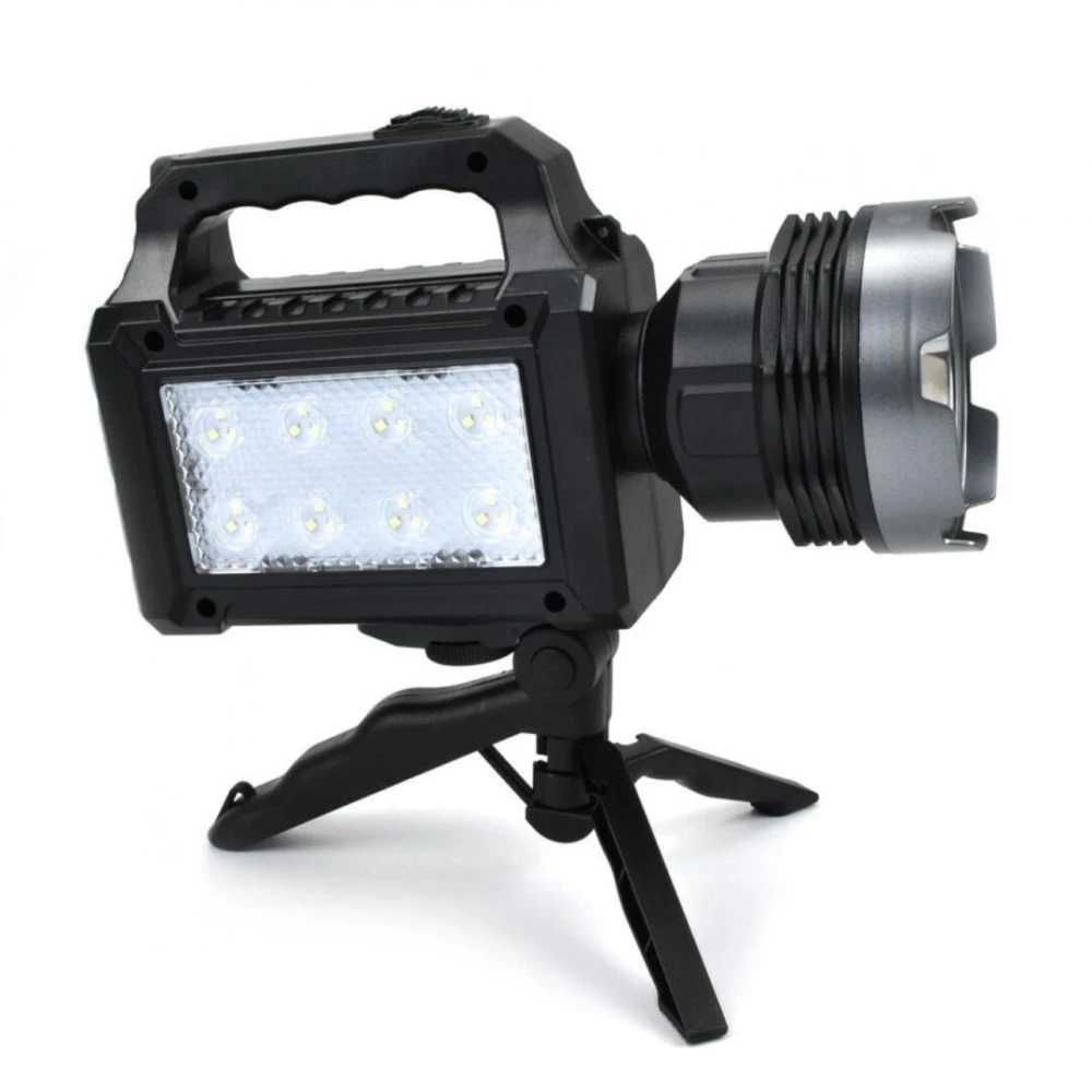 Lanterna led cu trepied, 3 becuri, incarcare panou solar si priza