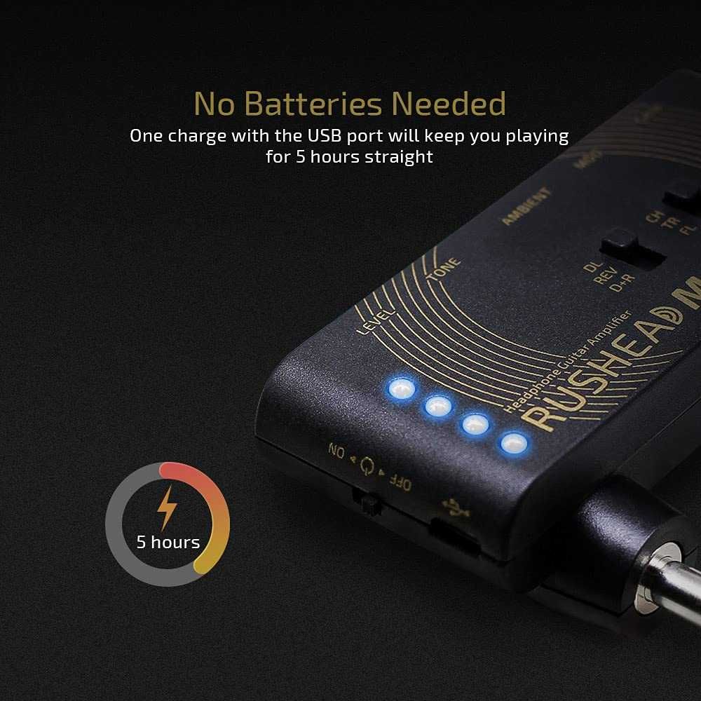 Нов Valeton Rushead Max USB зареждащ се преносим джобен за китара
