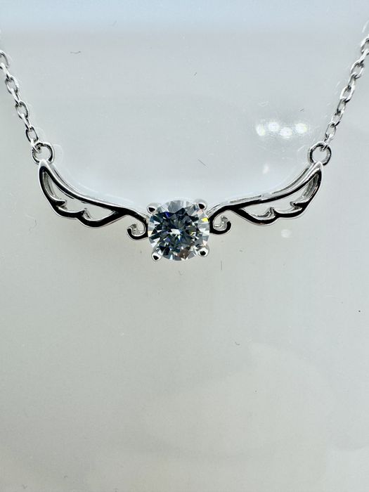 Сребърно колие с мойсанит (Диамант) 0.5 карата