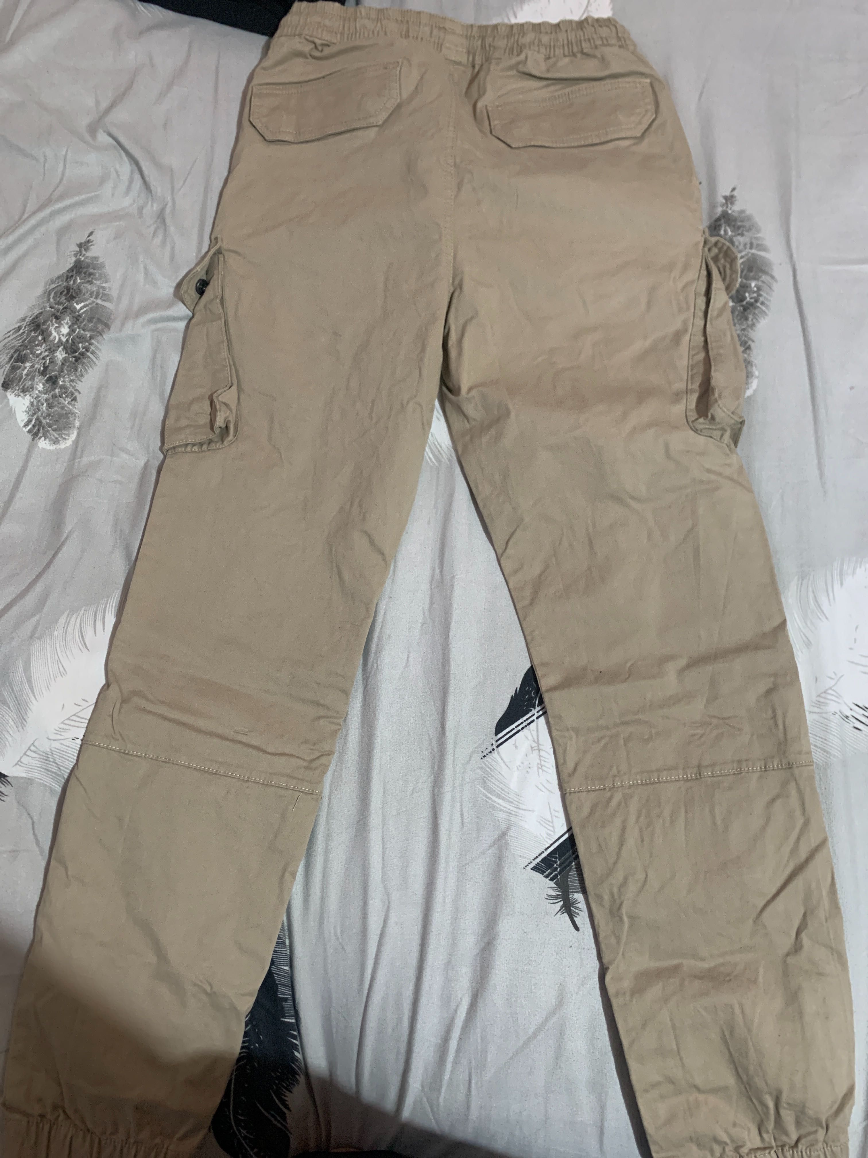 pantaloni cargo bej