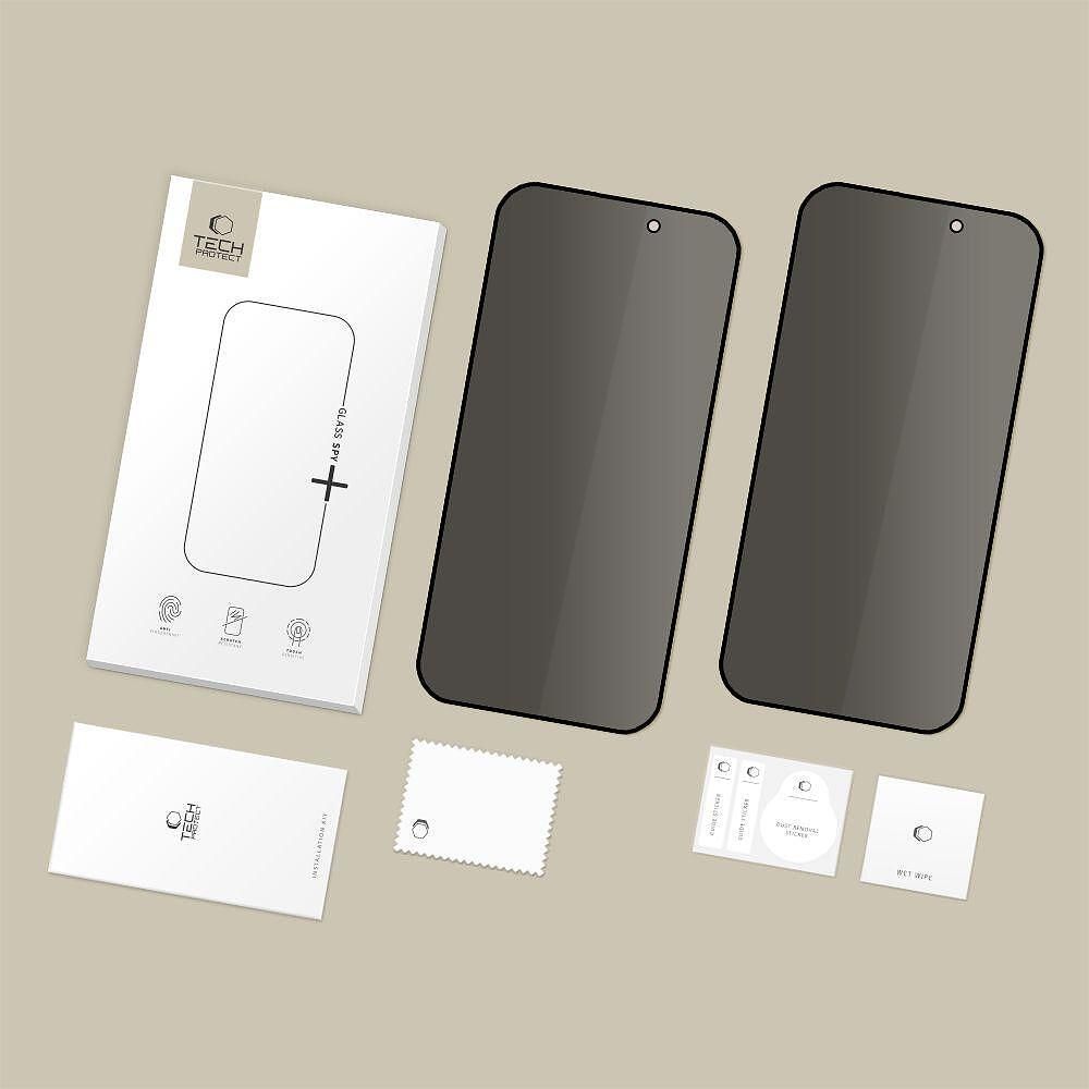 Tech-protect glass spy+ privacy 2-pack – закалено стъкло за iphone 17