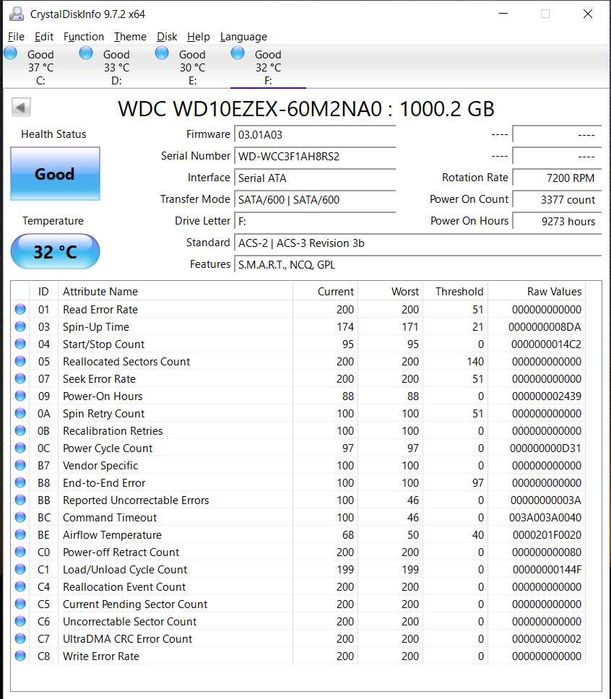 Vand HDD WD 1Tb 7200rpm