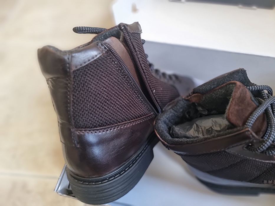 Кожени боти Bugatti кафеви с изолация - чисто нови