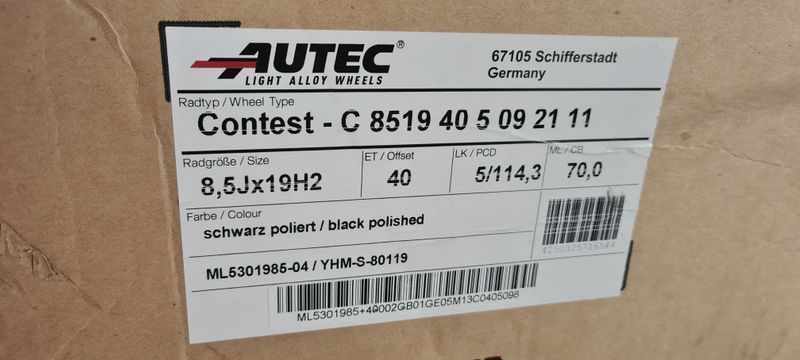 19цола 5х114.3 AUTEC Mazda,Mustang Мазда,Мустанг Toyota,Honda