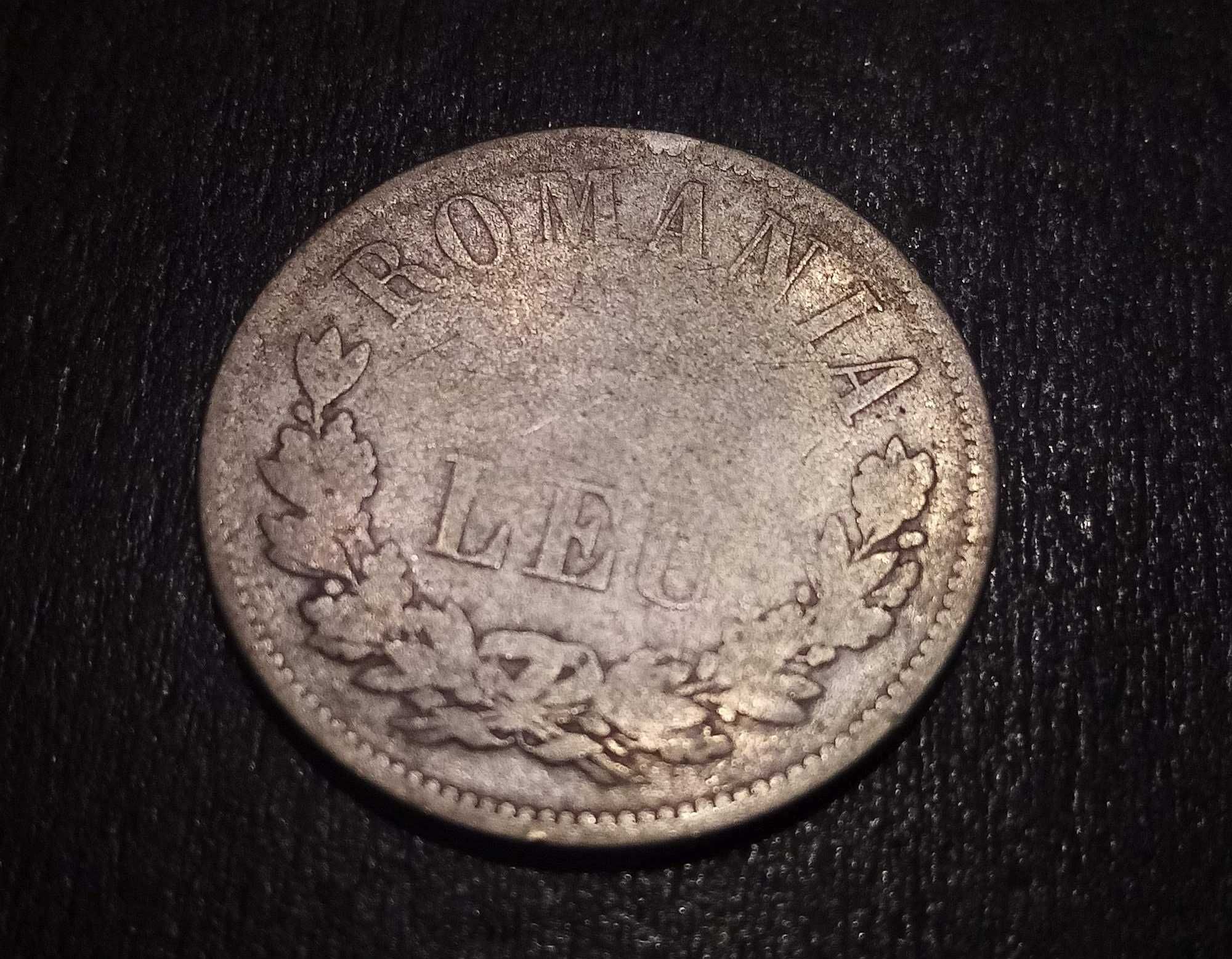 Moneda argint 1 leu 1873