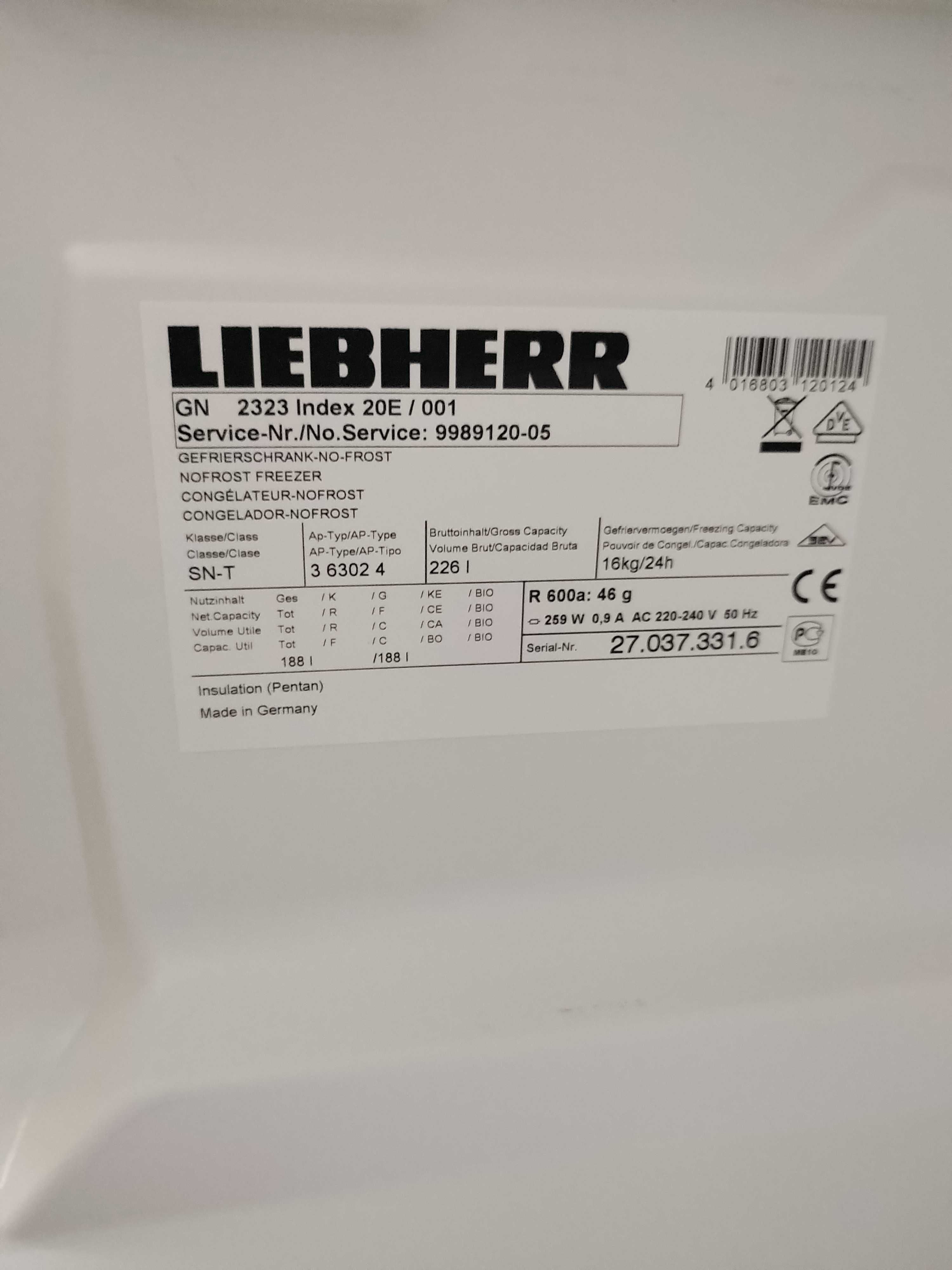 Фризер Liebherr - No Frost