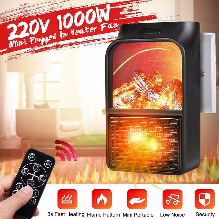 Портативна мини печка с ефект пламък - Flame Heater 900W