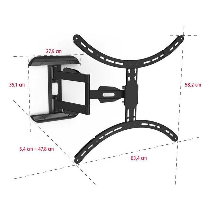 Поставка стойка TV HAMA 118620, 180°, 94~190 cm (37”~75”)