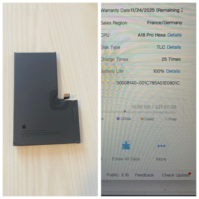 Baterie Originala iPhone 16 Pro Max - Procent 100% !