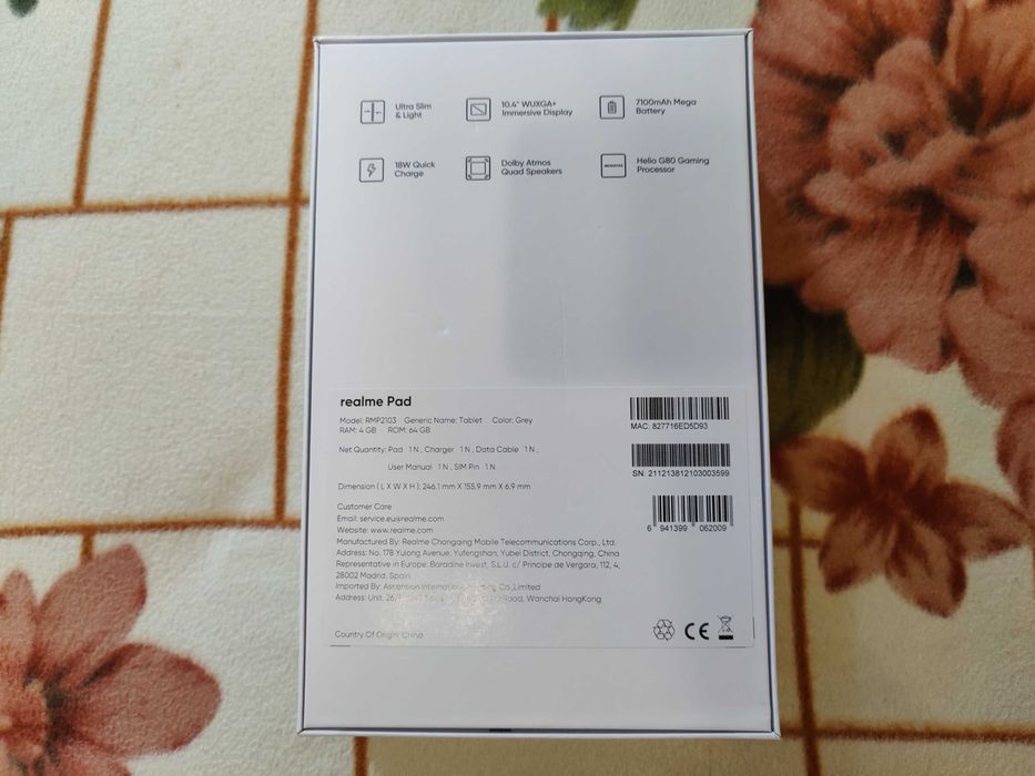 Tableta Realme Pad RMP2103 10.4" 4GB / 64GB