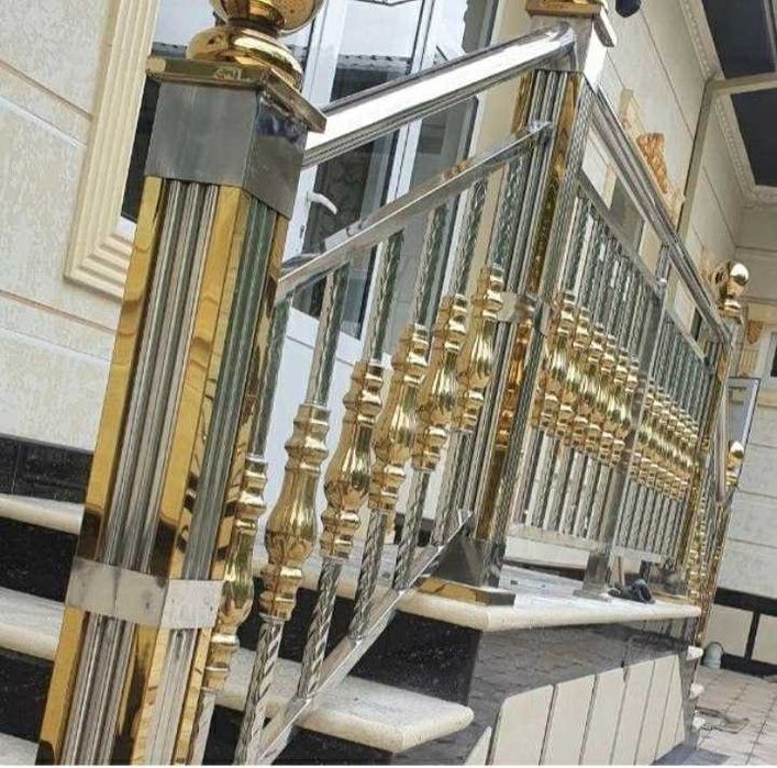 Перила из нержавейки и стекла. Доставка и монтаж бесплатно!