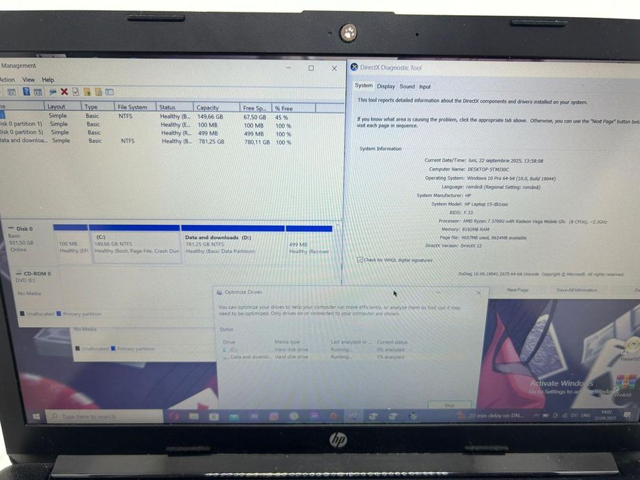Laptop HP 15-db1xxx, AMD Ryzen 7 3700U, 8GB RAM, 1TB HDD, 15.6" -P-