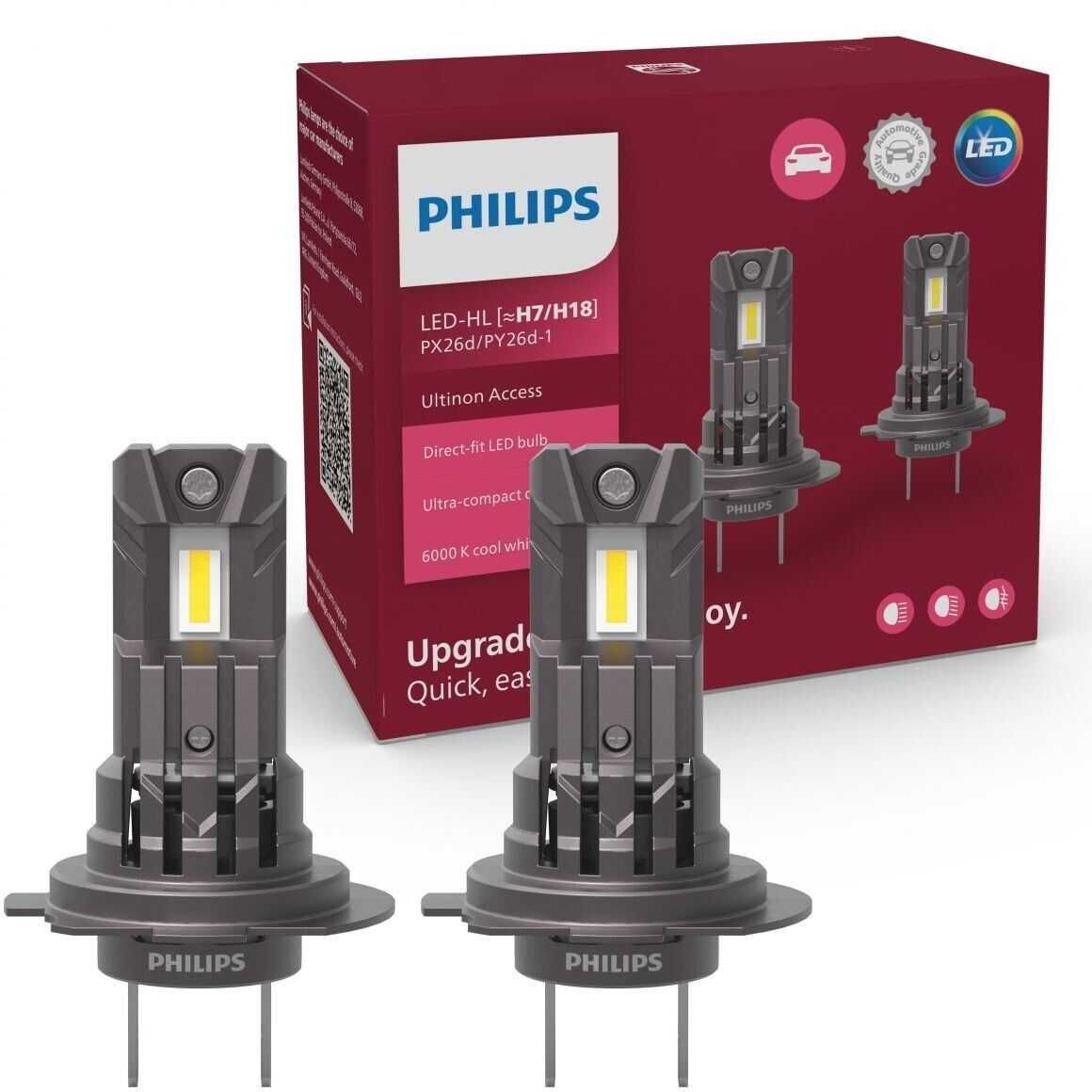 LED крушки PHILIPS Ultinon Access H1/H3/H4/H7/H8/H11...12V-6000K-к-т