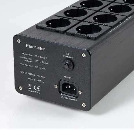 Разклонител Pailvens Mains Filter Power Strip HiFi, филтър с 8 гнезда