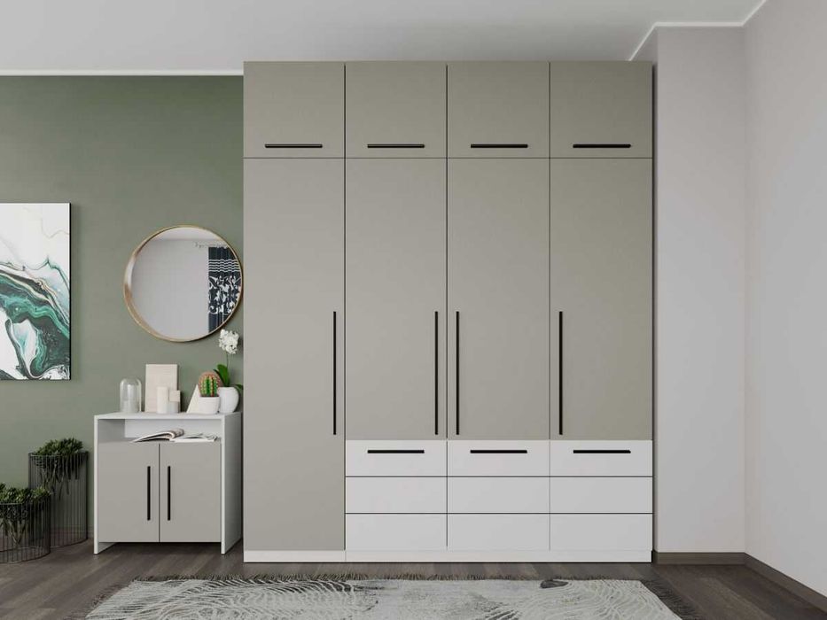 Set Mobila Dormitor Casmir / Alb Soares C29 - Transport Gratuit