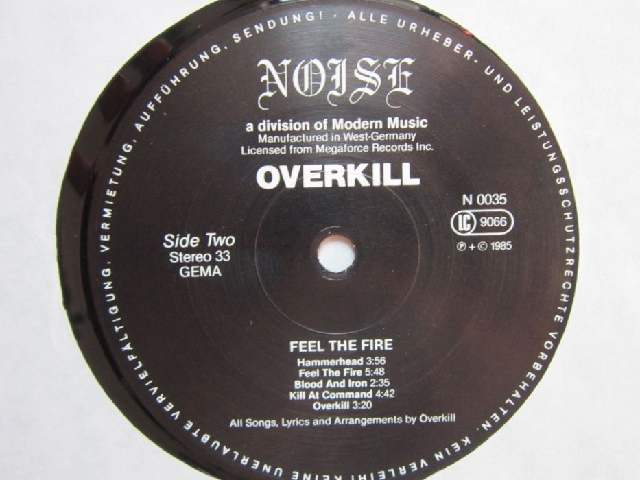 vinil Overkill -Feel The Fire&Fuck You-Thrash-made Germany