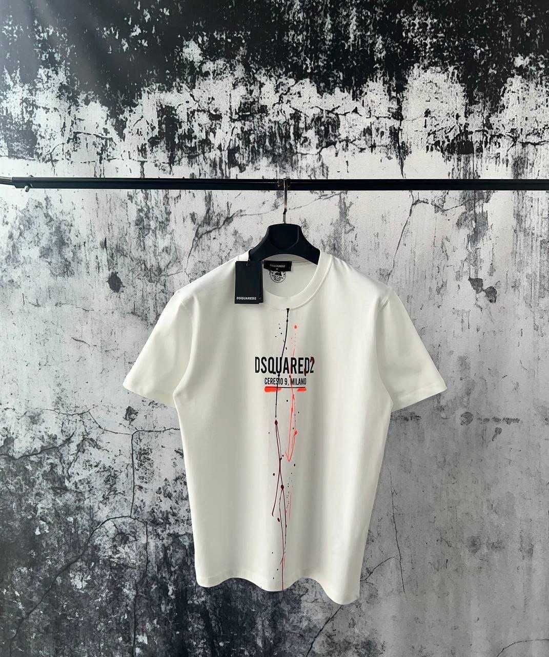 Тениска пръскана Dsquared2 *бяла/черна*