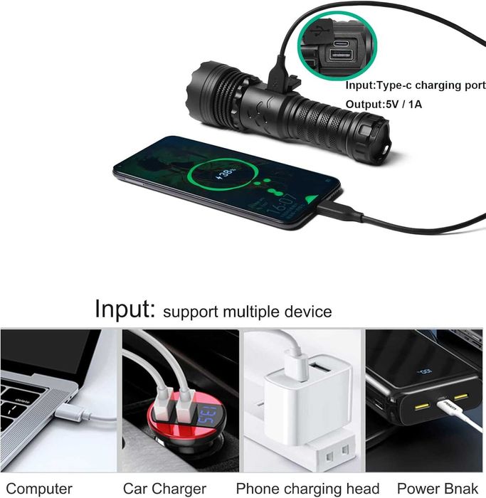 Lanterna led reincarcabila VRMAO BROS VR02,20000 lumeni,sigilat