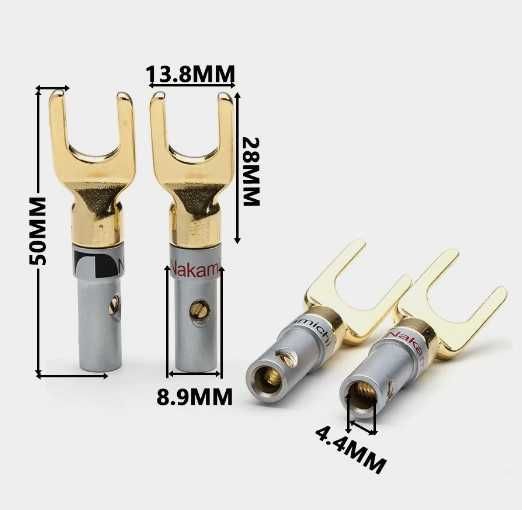 штекеры позолоченные  Nakamichi для колоночного кабеля
