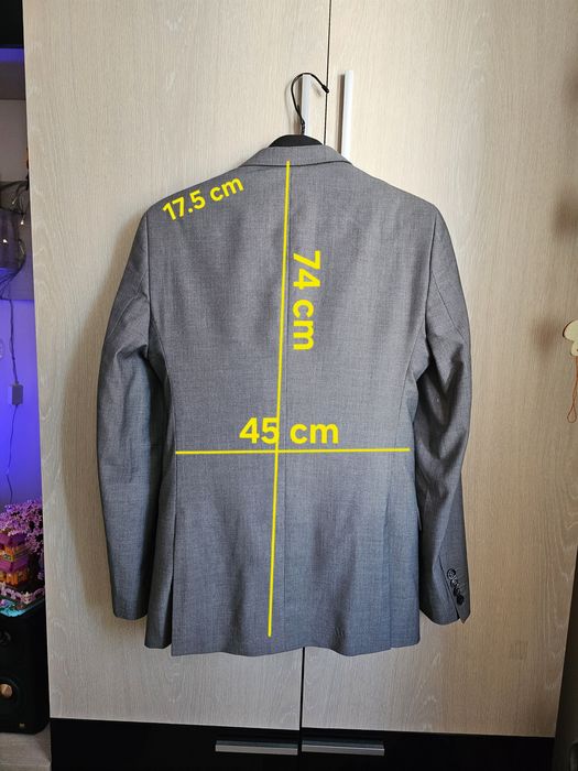Costum ESCUDO bărbați gri cu cămașă neagră