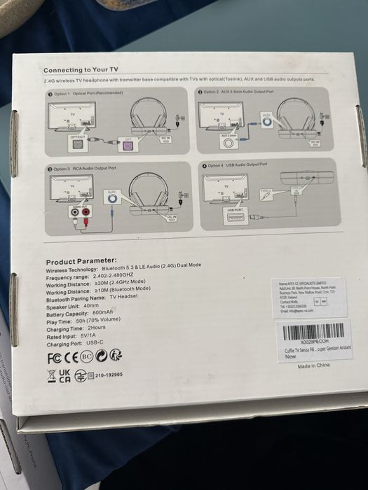 Casti tv sigilate wireless bluetooth transmitter+dac sau jvh-770v