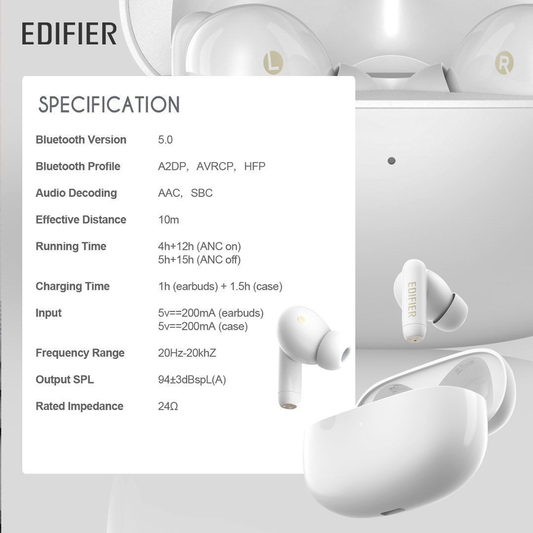 СКИДКА! Edifier TWS330NB ANC Беспроводные Наушники/Гарнитура