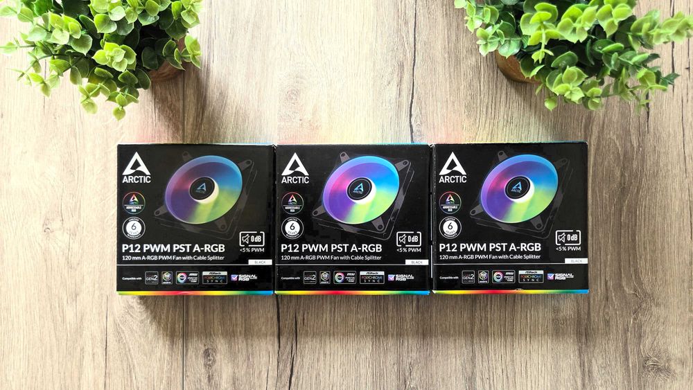 3 x Arctic Fan 120mm P12 PWM PST A-RGB (Black) Вентилатори