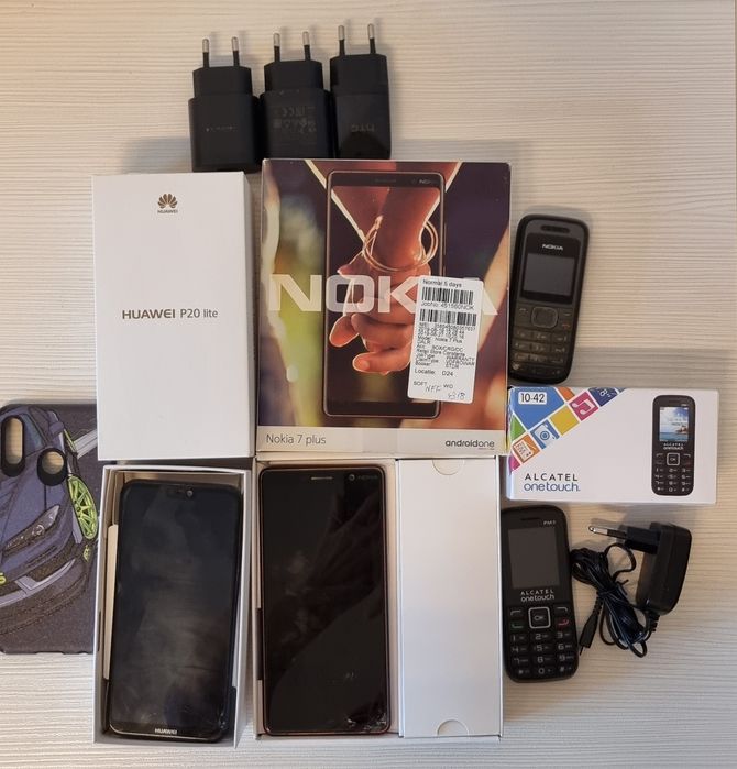 Lot telefoane Nokia 7 plus Huawei p20 lite, Alcatel nou