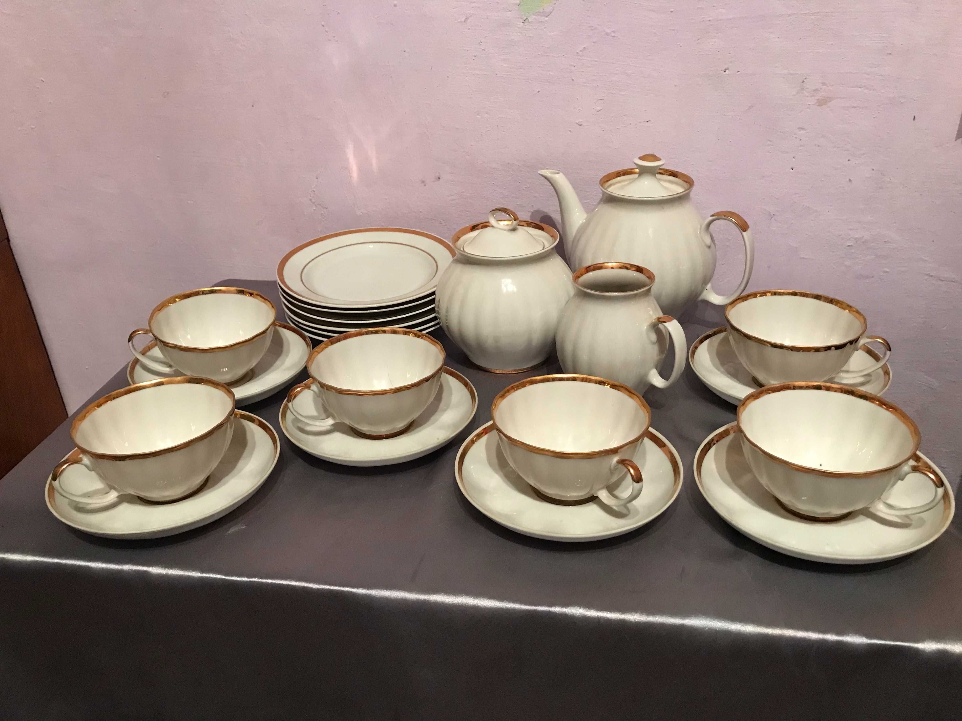 Редкий Фарфоровый сервиз СССР Белый лебедь