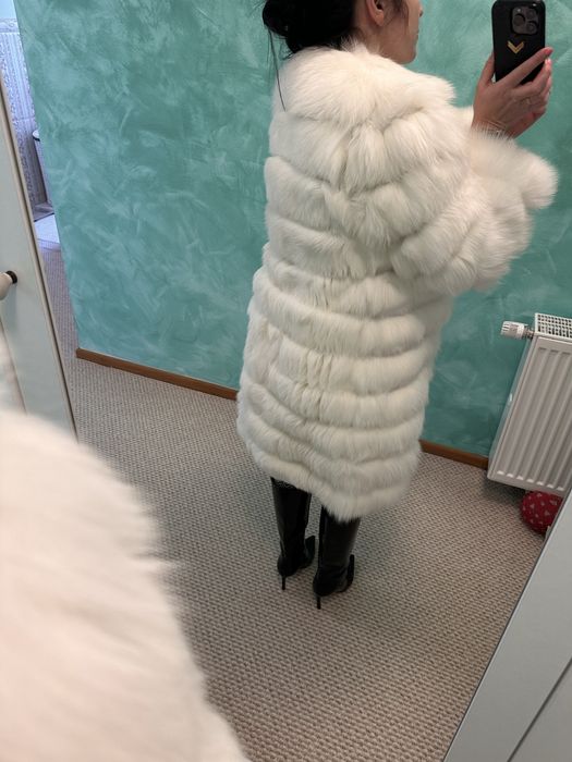 Haina blana naturala vulpe polara 6 in 1 noua Elis Oradea