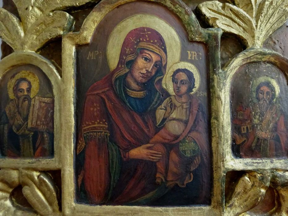 Icoana pictata pe lemn, Maica Domnului cu Pruncul, de Altar, Veche
