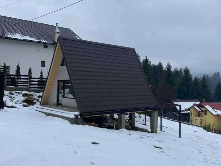 Cabana stil A-Frame si case din structura de lemn