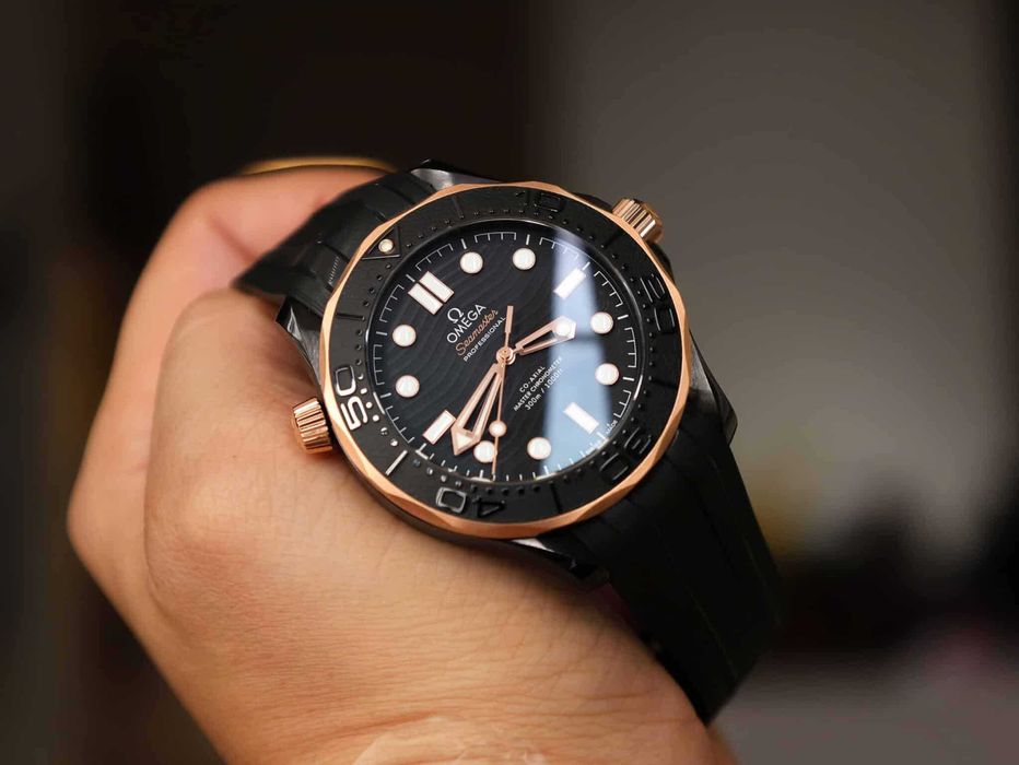 omega seamaster diver 300m black gold