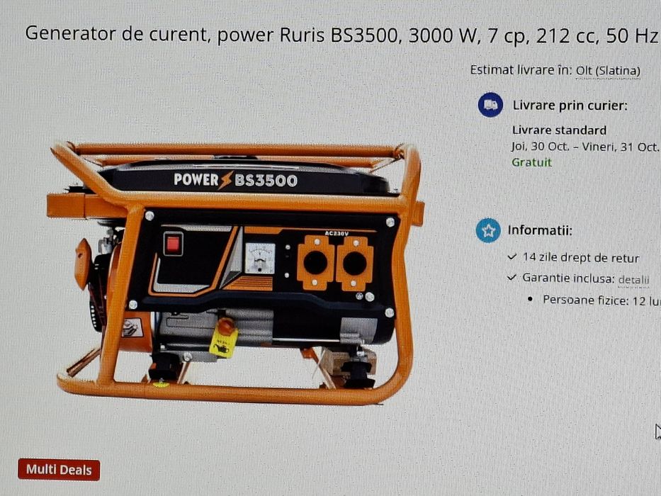 Generatorul este nou