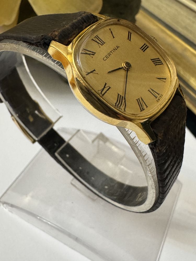Ceas dama, Certina. Mecanic, swiss made. Placat aur