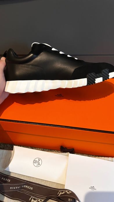Hermes Bouncing Sneakers Leather черни кожени