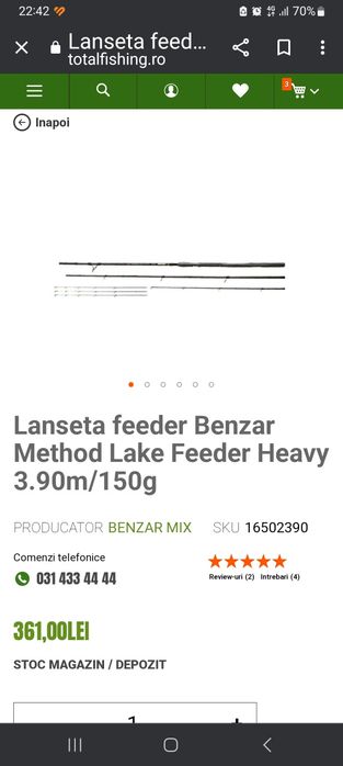 Lanseta Benzar Method Lake Feeder 390cm H