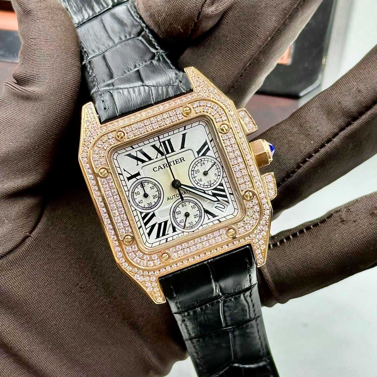 Часовници Cartier Santos 100XL пълен диамант - колекция