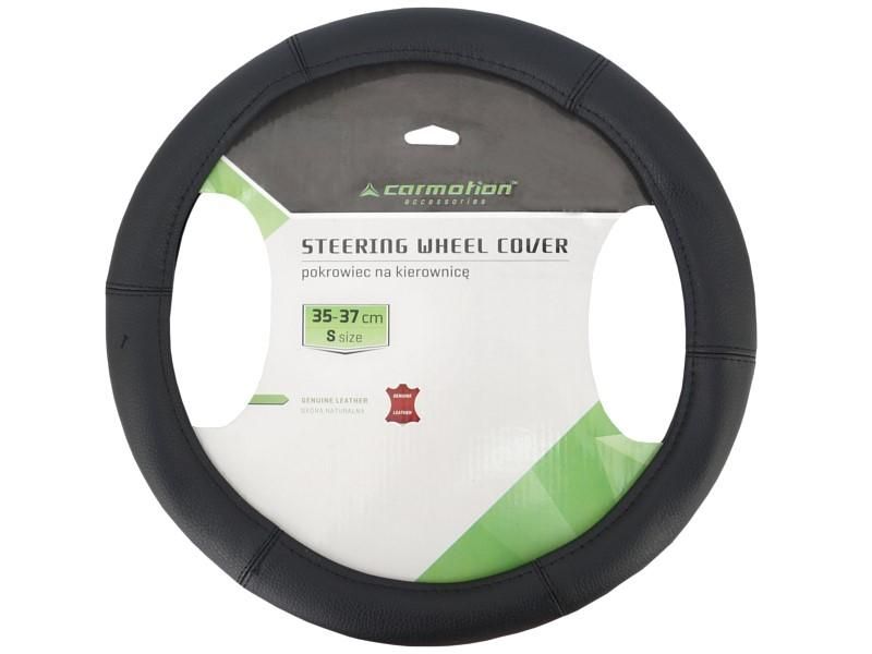 калъф за волан, s 35-37 см, естествена кожа, черен carmotion 58215