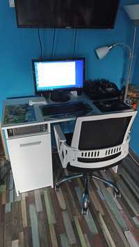 Birou + calculator + scaun alb i3 6100 8gb ddr4 SSD HDD gt710 2g 128b