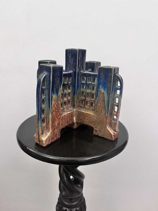 Piesa superba majolica gresie Franta semnata 5 brate bibelou bibelouri