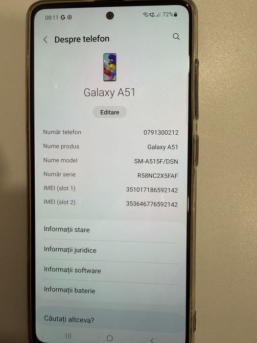 Vand Samsung A51 in stare foarte buna