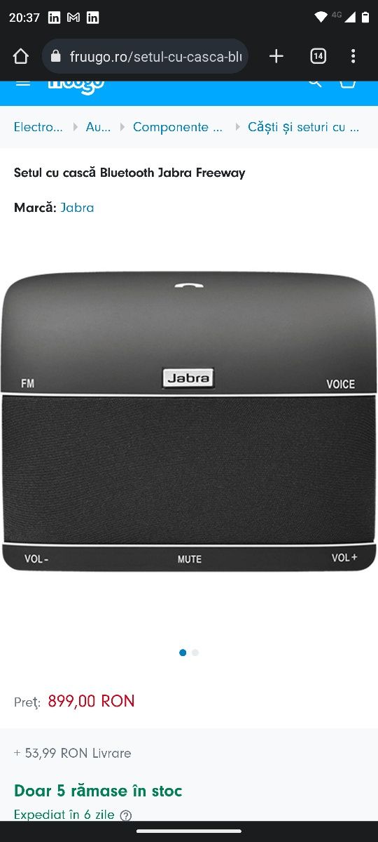 Jabra FreeWay HFS100 Modulator Bluetooth FM Voice Control