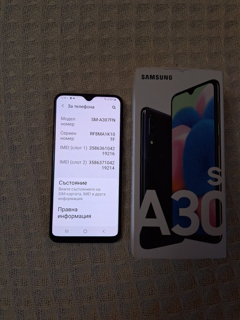 Samsung Galaxy A30s,Dual Sim,64GB,4G,8ядрен,Черен