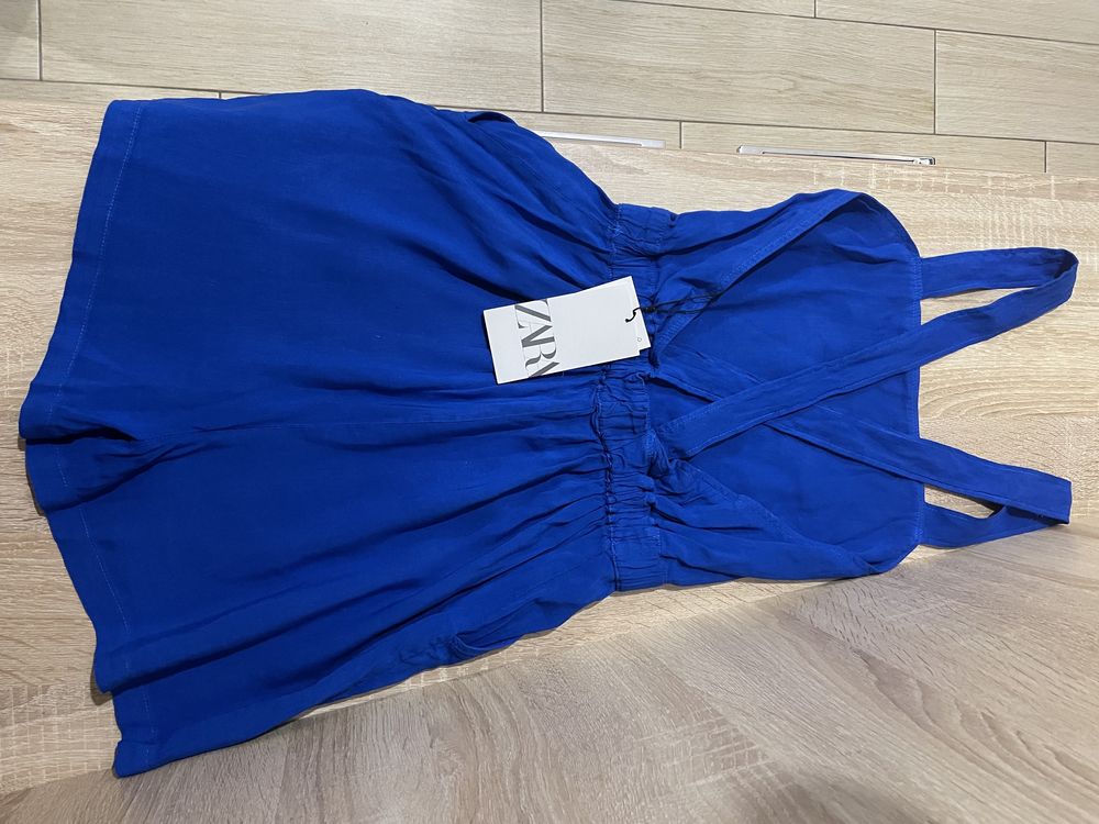 Син ленен гащеризон Zara, сако Reserved