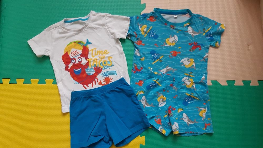 2 Pijamale baieti maneca scurta/pantalon scurt C&A, marimea 98