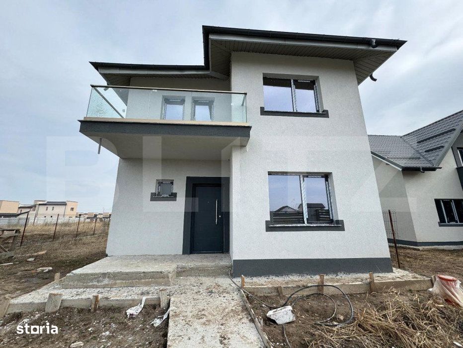 Casa semi-finisata P + E, 119 mp utili, teren 339 mp, Pielesti, zona M