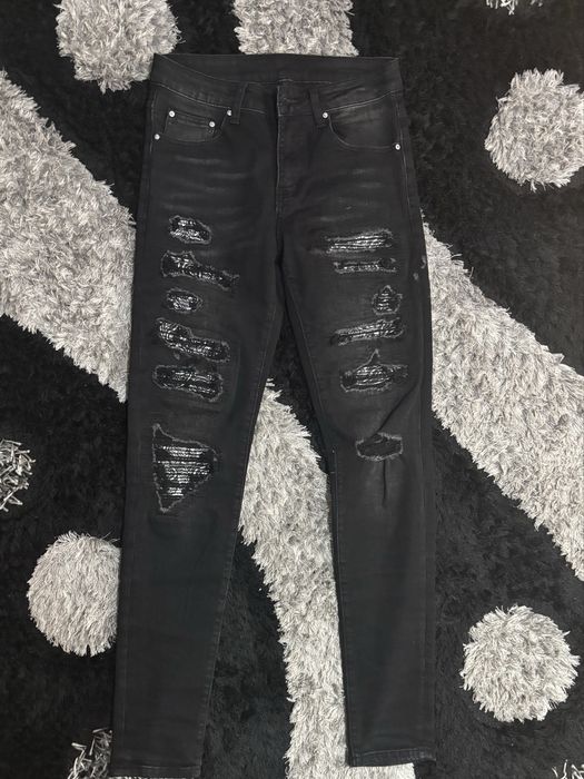 Blugi Amiri, model cu bandane pe interior